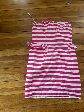 Lilly Pulitzer Strapless Pink and White Striped Dress